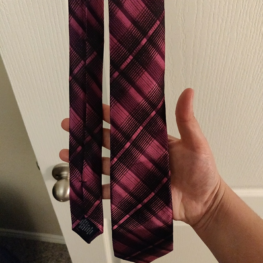 Dress Tie, Black and Pink Long